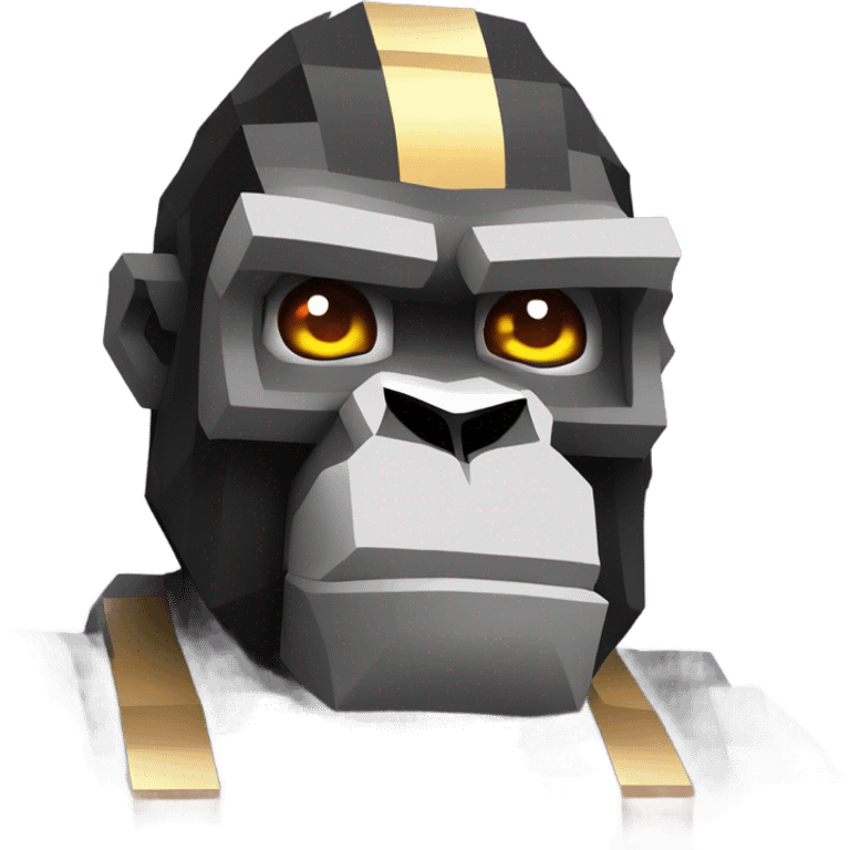 Low quality Minecraft gorilla with laser eyes emoji