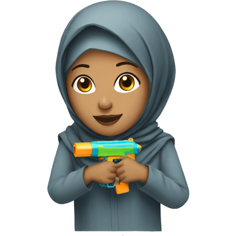 hijabi with water gun emoji