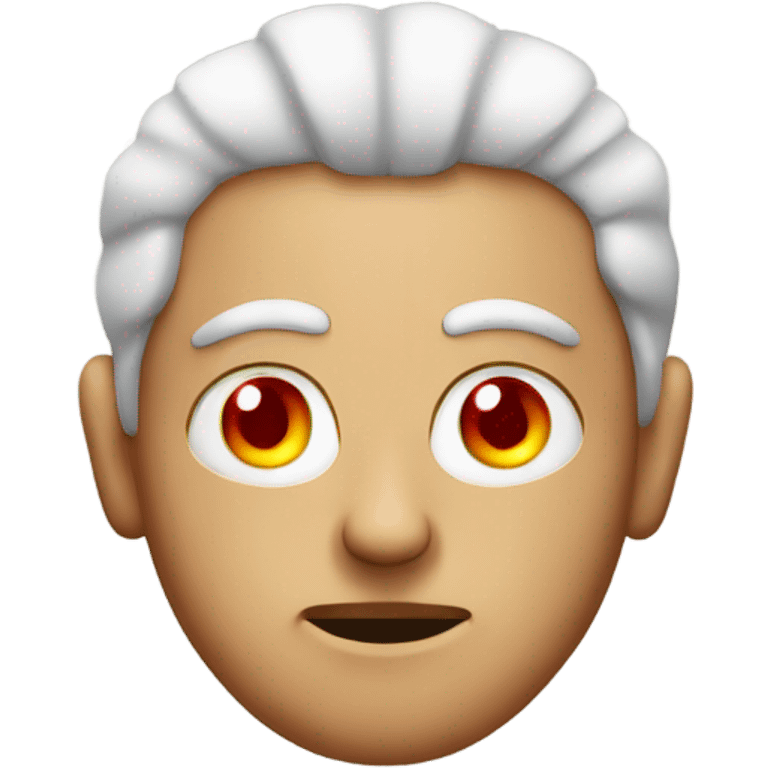 a man face with a eye in the middle of it and one red dread sticking up on his head emoji