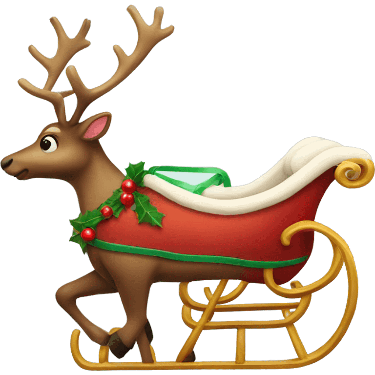 christmas reindeer sleigh emoji