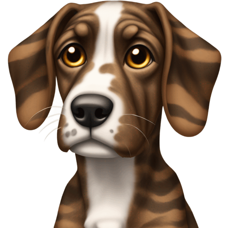 Floppy eared brindle dog emoji