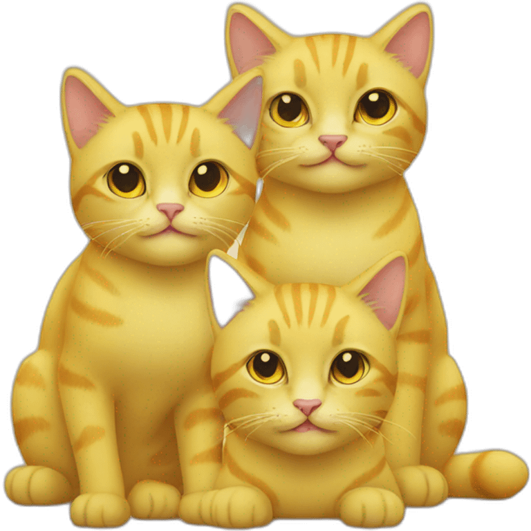 three yellow cats emoji