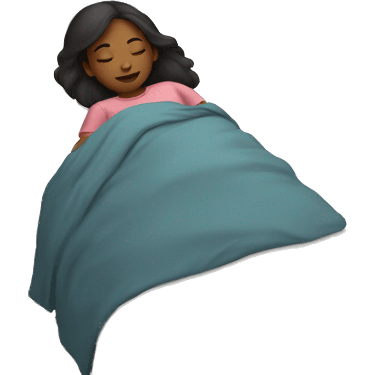 Girl sleep in the bed emoji