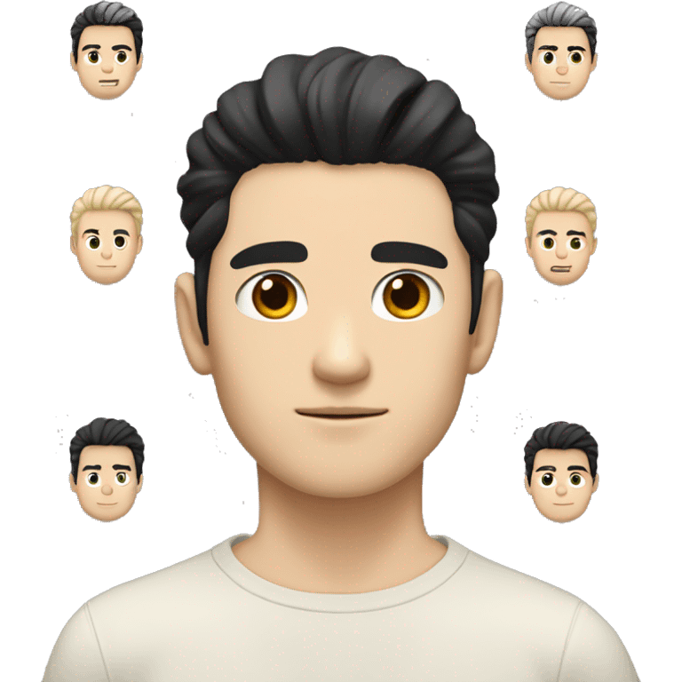 white skin color japanese man with black anime hair, make it from shoulders and create only one emoji emoji