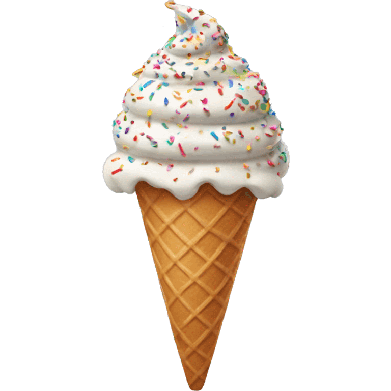 Ice cream cone with sprinkles emoji