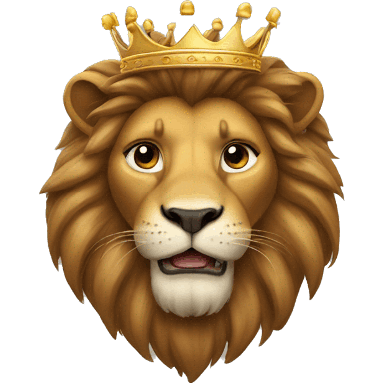 Lion avec couronne sur la tête emoji