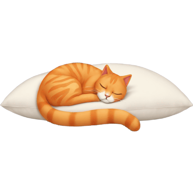 Orange cat dreaming peacefully on a pillow emoji