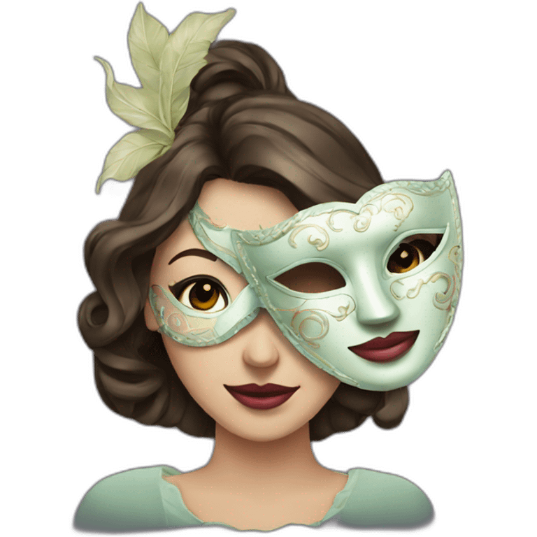 lady holding the masquerade mask emoji