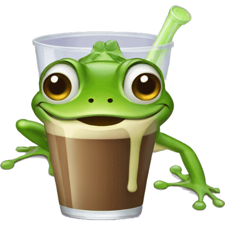 frog drinking grimace shake emoji