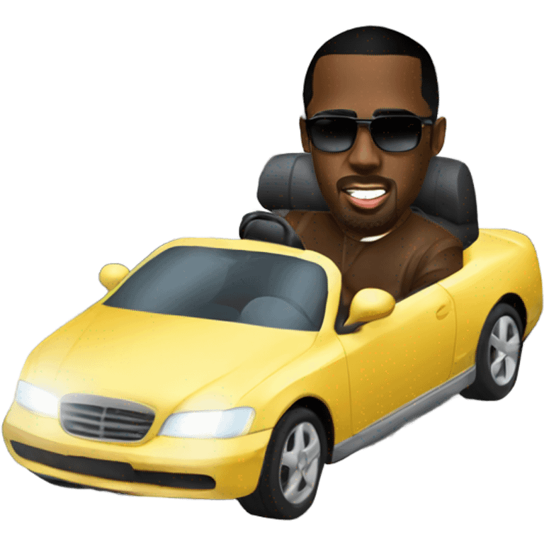 P diddy driving a car emoji