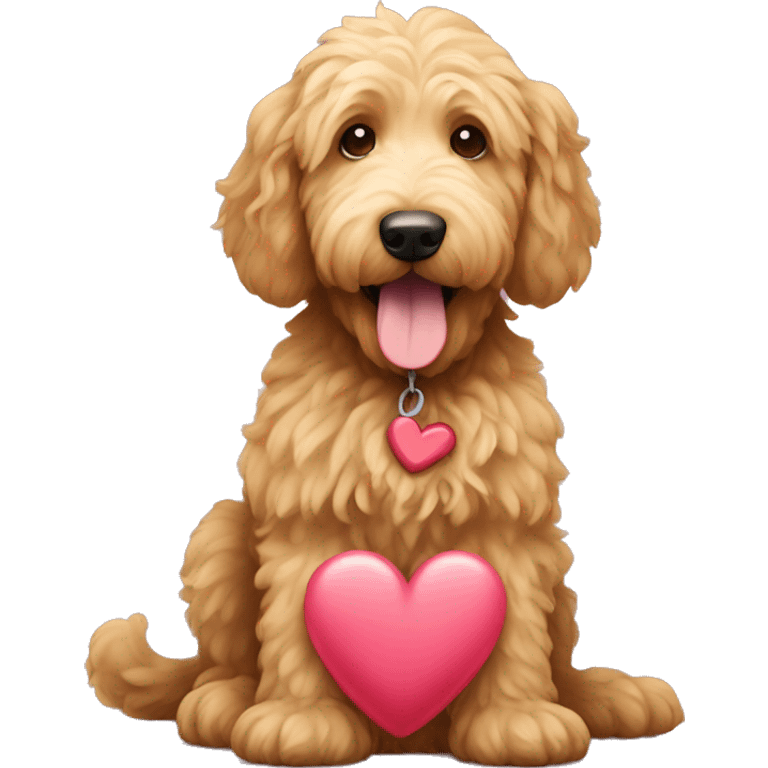 Goldendoodle and a heart emoji