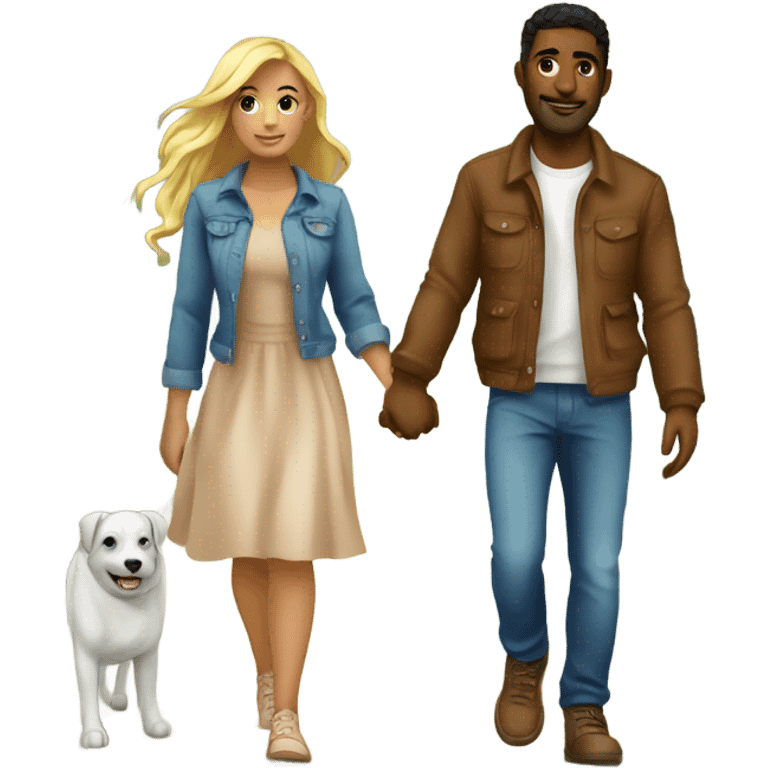 romantic walk in the park for beautiful couple emoji