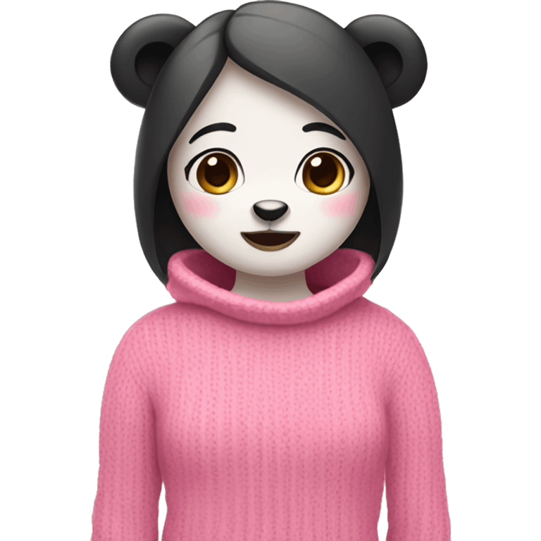 Panda girl wearing pink sweater emoji