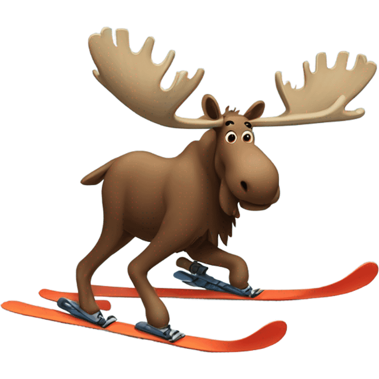 Moose skiing emoji