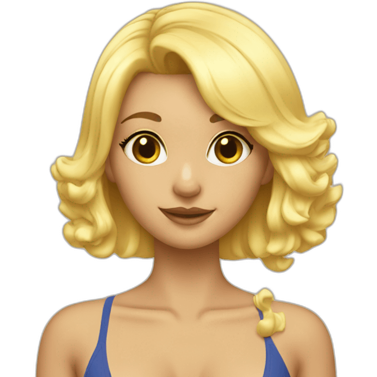 hot catgirl blonde swim suit emoji