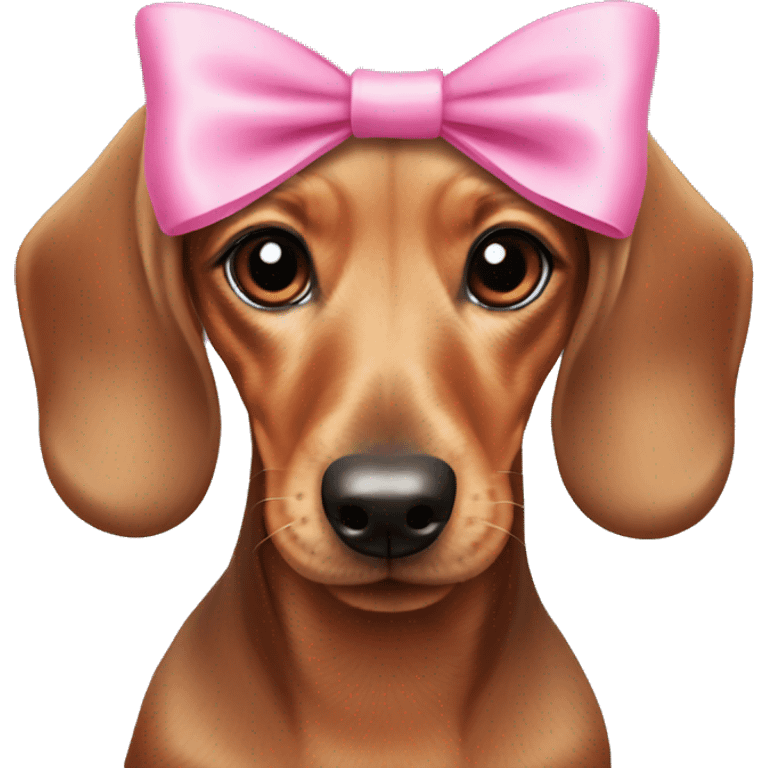 Mini Dachshund with pink bows emoji