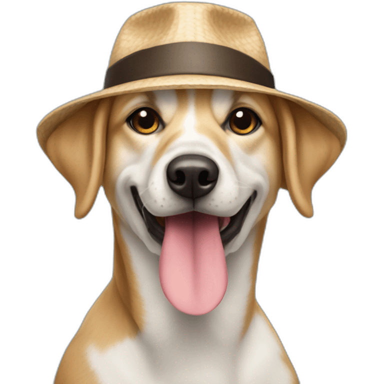 chien avec chapeau emoji