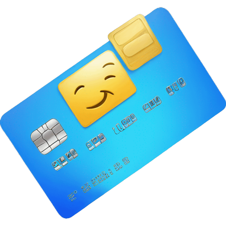 blue credit card glitching with some squares leaving the card emoji