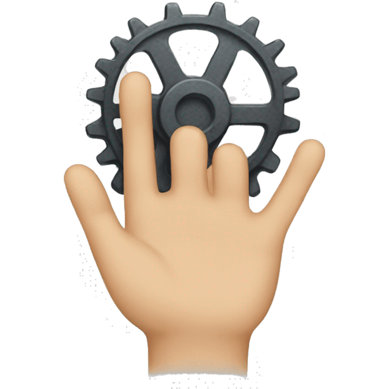 a hand with a gear emoji