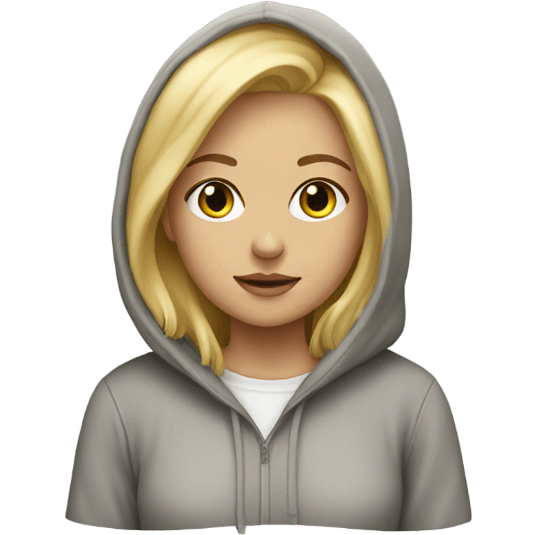 Blonde girl with a hoodie  emoji