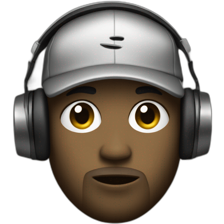 rapper with a mic and a headphone emoji