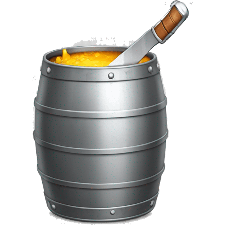 metal beer keg stabbed by knife emoji