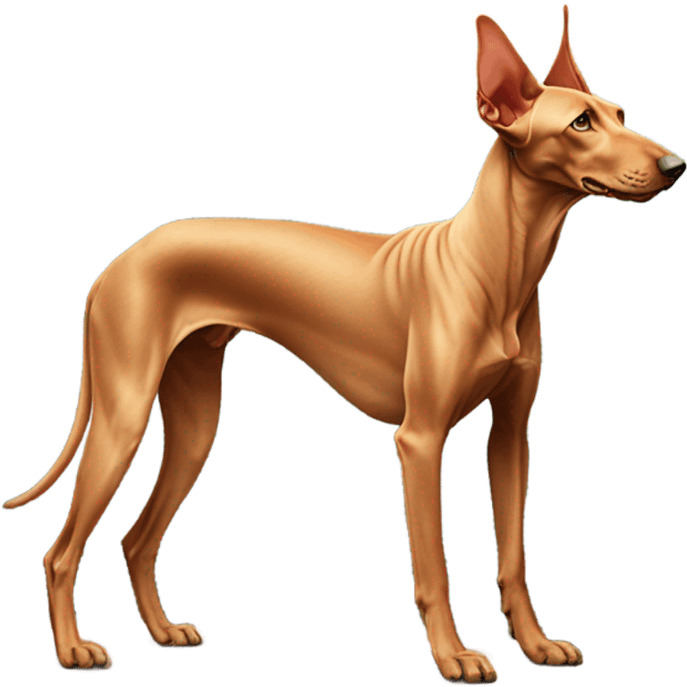 Egyptian pharaoh hound on a mountain top emoji