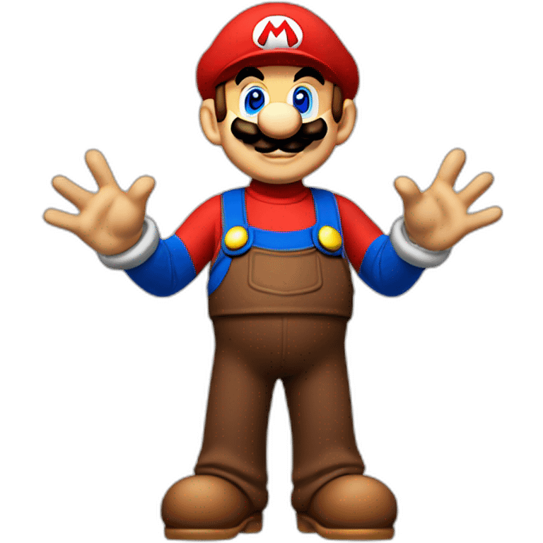 Mario with a t pose emoji