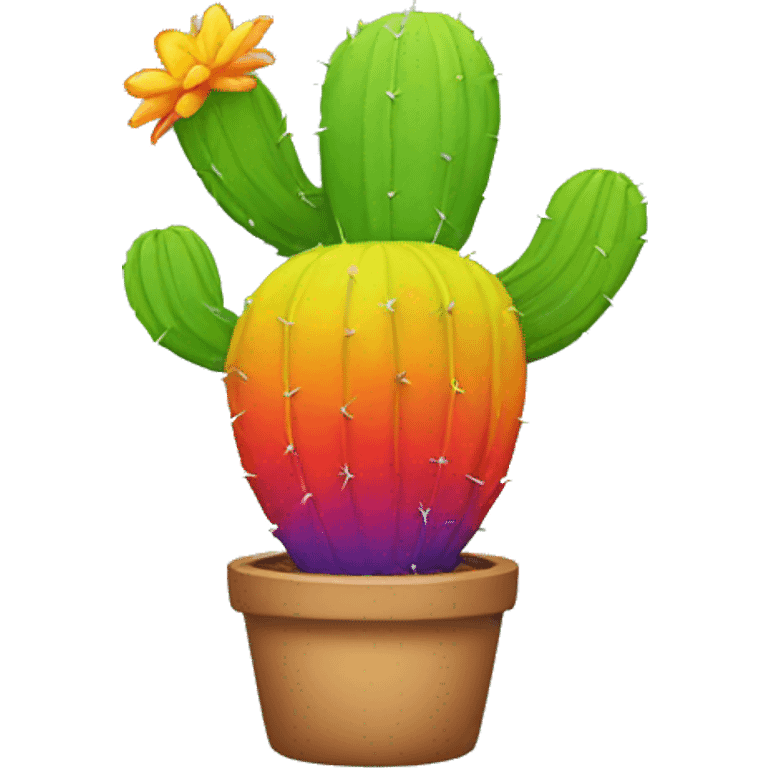 Rainbow cactus emoji