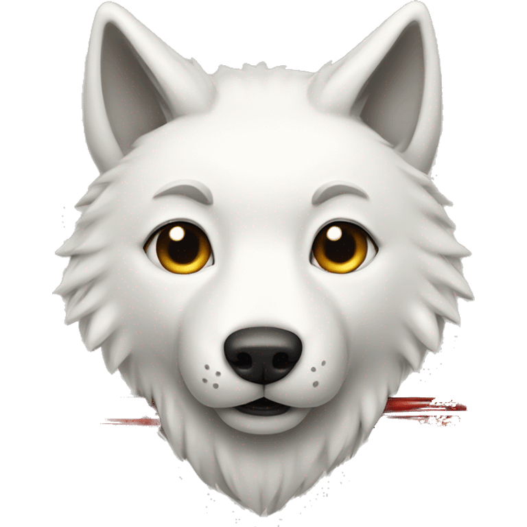 White wolf with chopstick legs emoji