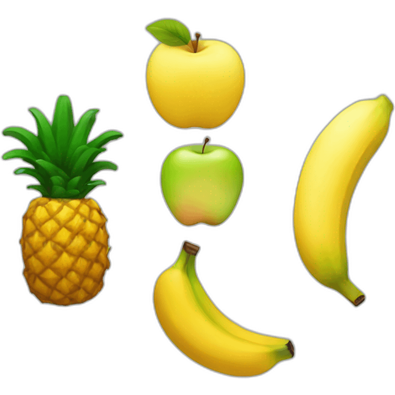 Pinapple & banana & apple emoji