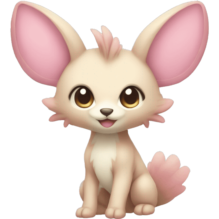 Cute cool beige pink animal hybrid Fakemon full body emoji