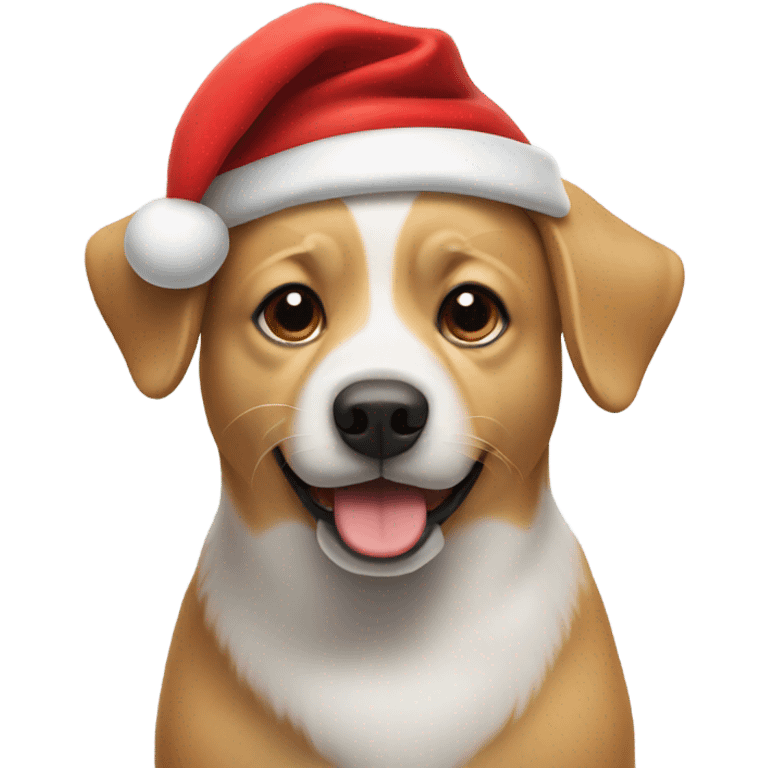 Dog with Santa hat on emoji