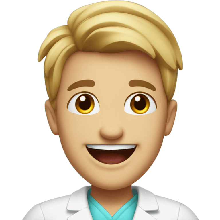 happy dentist client after he fixed his teeth emoji