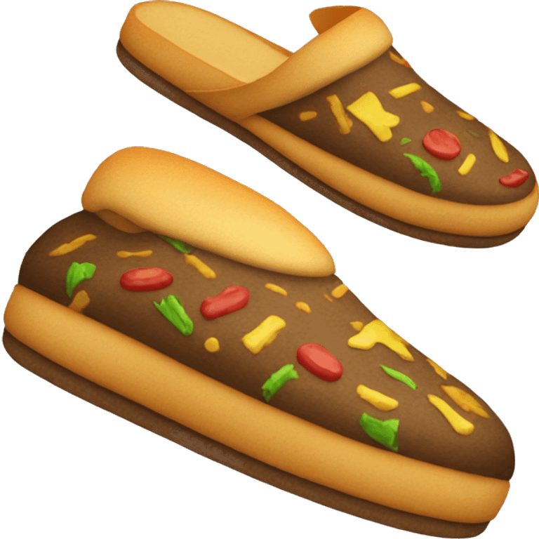 slippers with burger colors  emoji