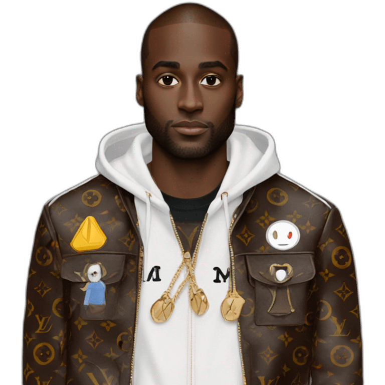 Virgil Abloh with louis Vuitton jacket emoji