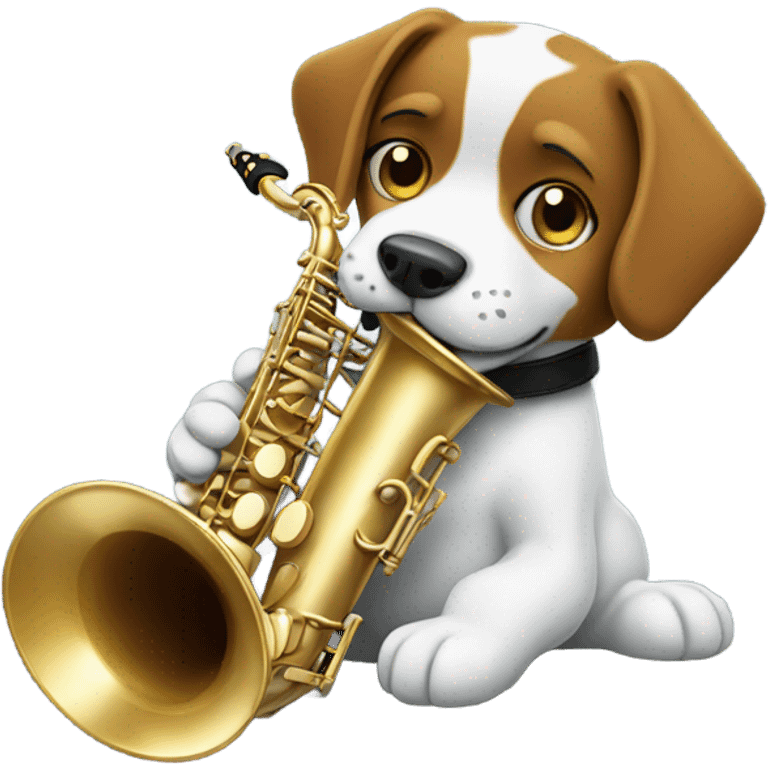 Dog playing saxophone  emoji