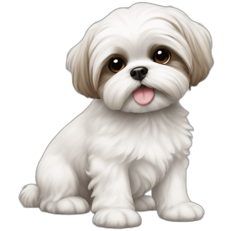 baby dog maltese shih tzu emoji