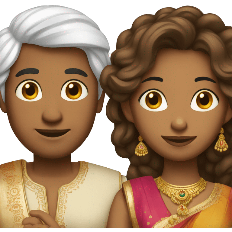 Indian and white couple emoji