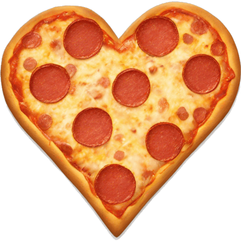 a heart made out of pizza emoji