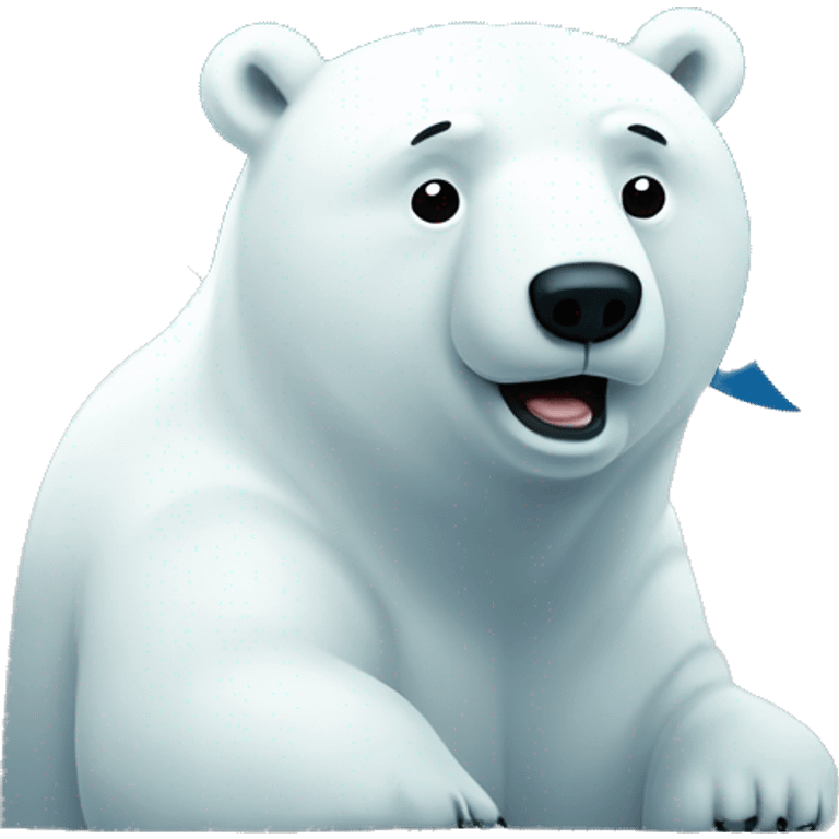 Polar bear with a thought bubble emoji