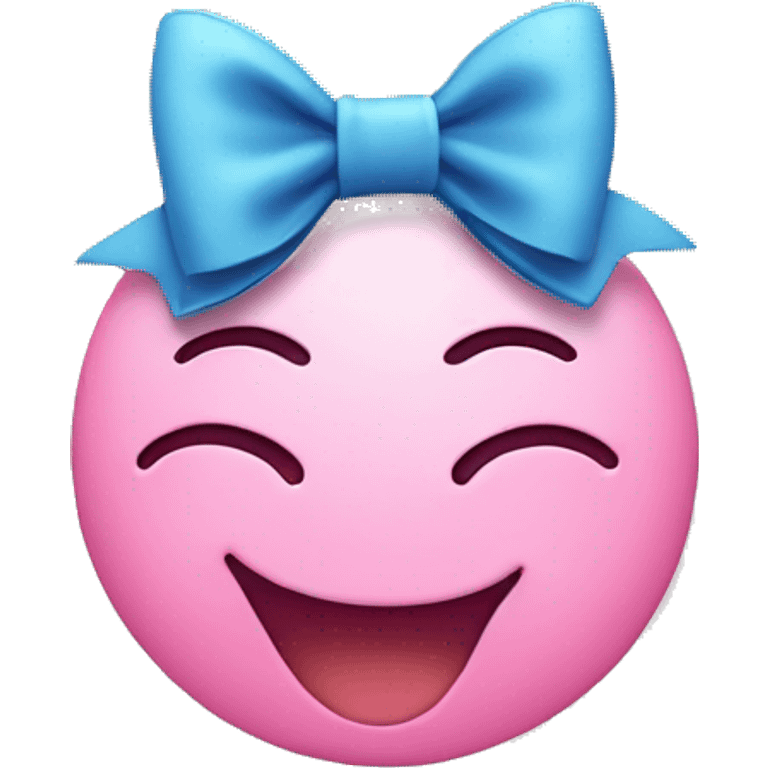 blushing smiley face with bow emoji