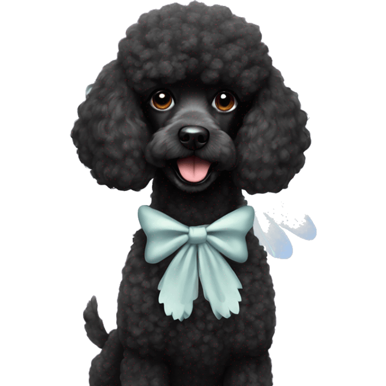 Black poodle with fairy wings smoking a cigarette  emoji