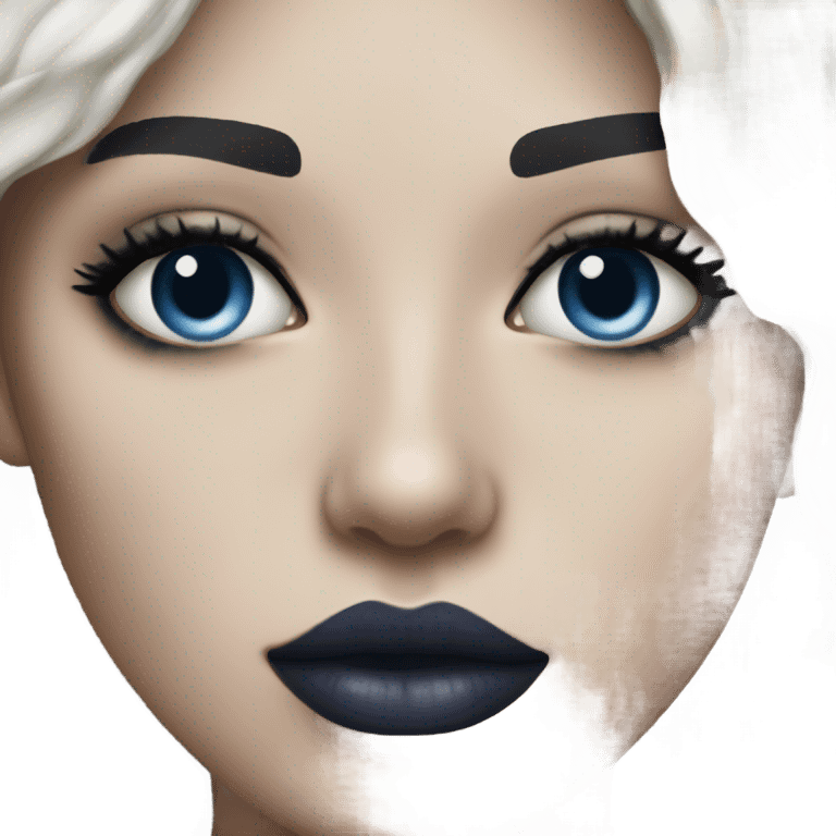 realistic dark blue lips emoji