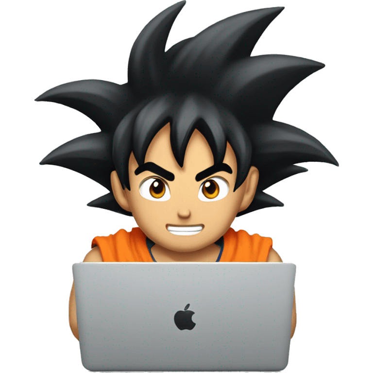 Goku with a MacBook emoji