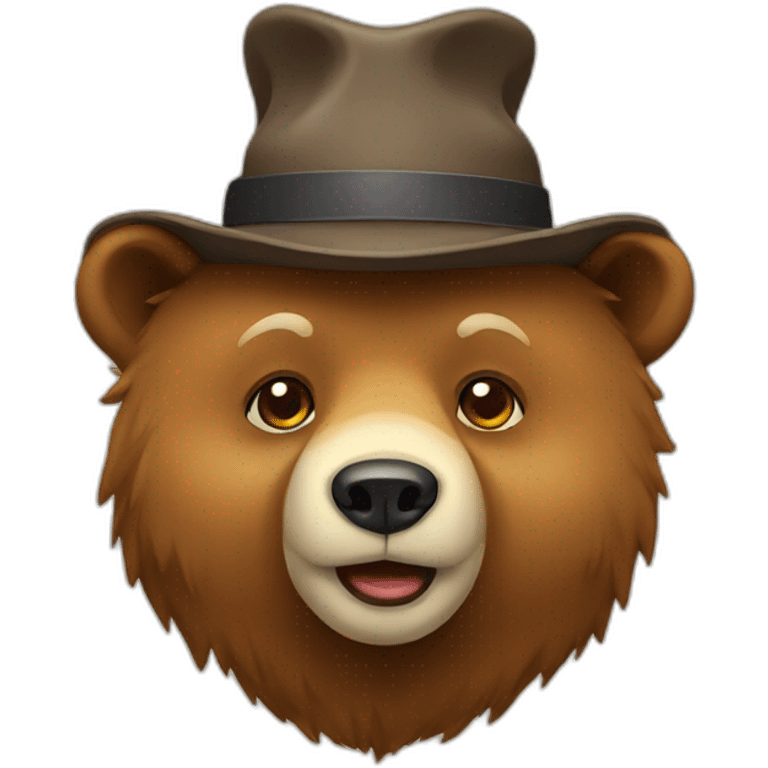 Bear with hat emoji