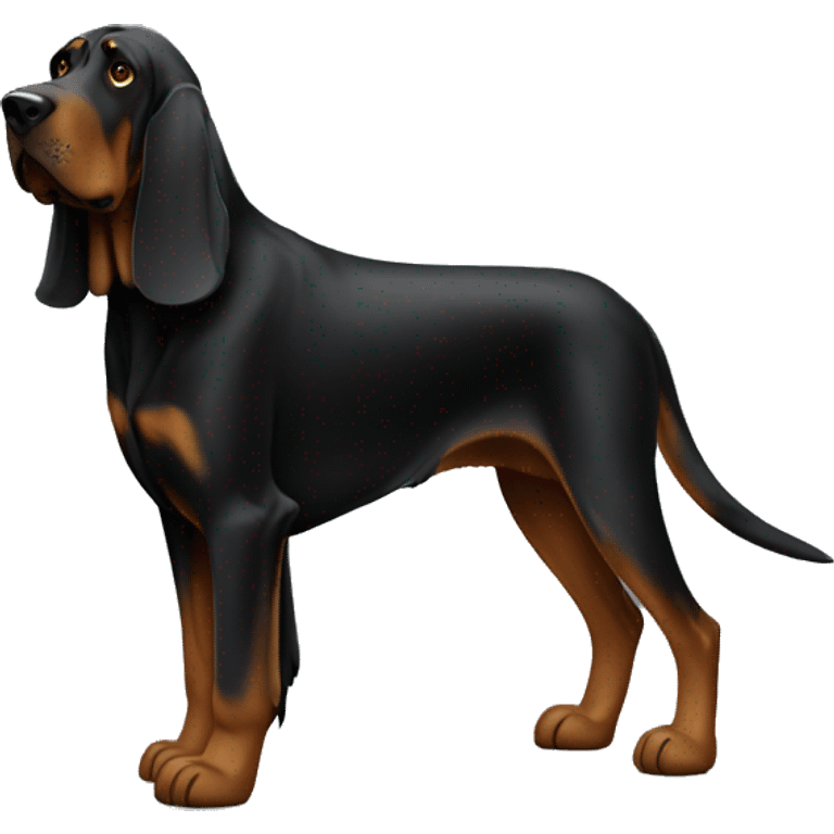 Black bloodhound standing  emoji