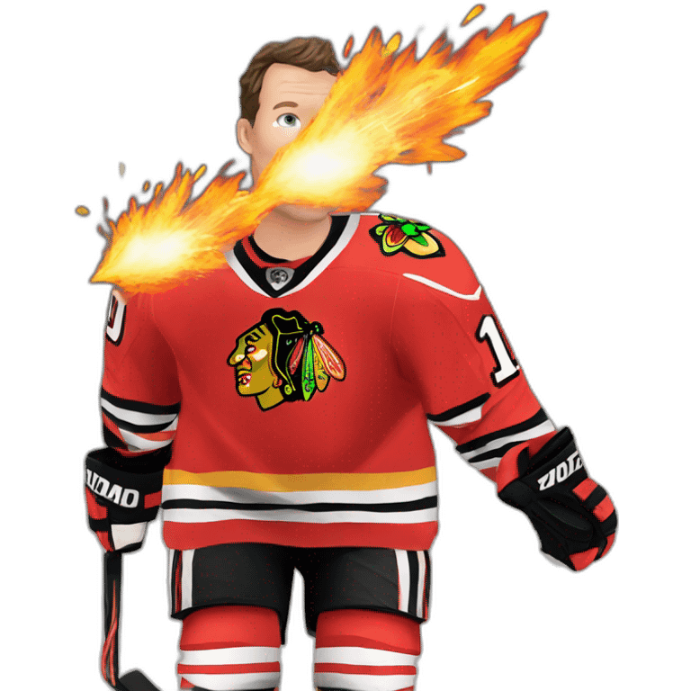 Jonathan Toews as a fire cracker emoji