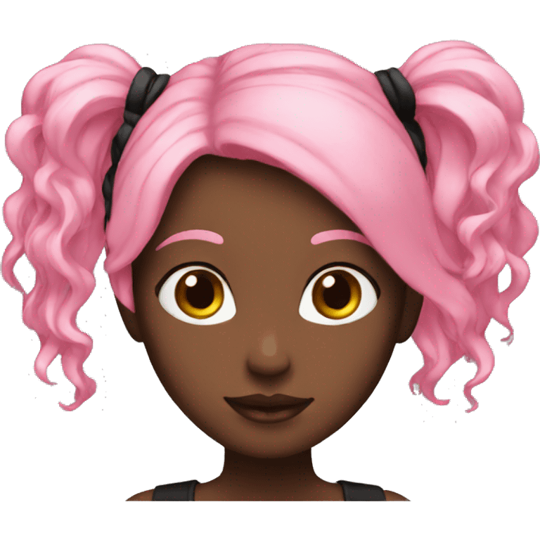 Girl hair pink and black emoji