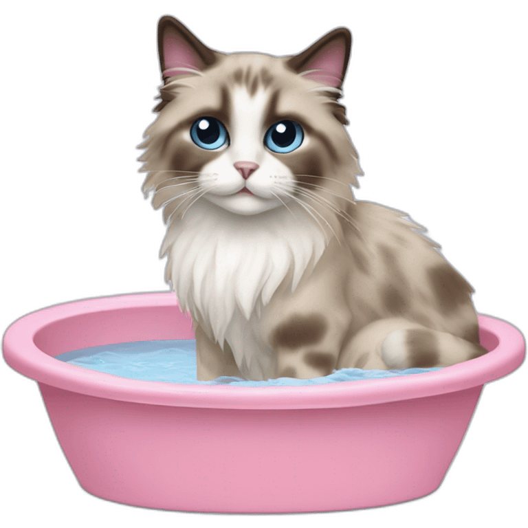 Ragdoll cat bathing emoji